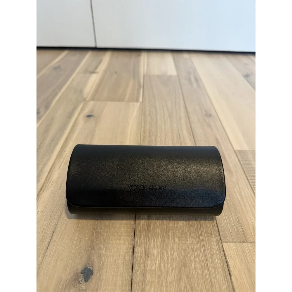 Giorgio Armani hard sunglasses case in black faux leather